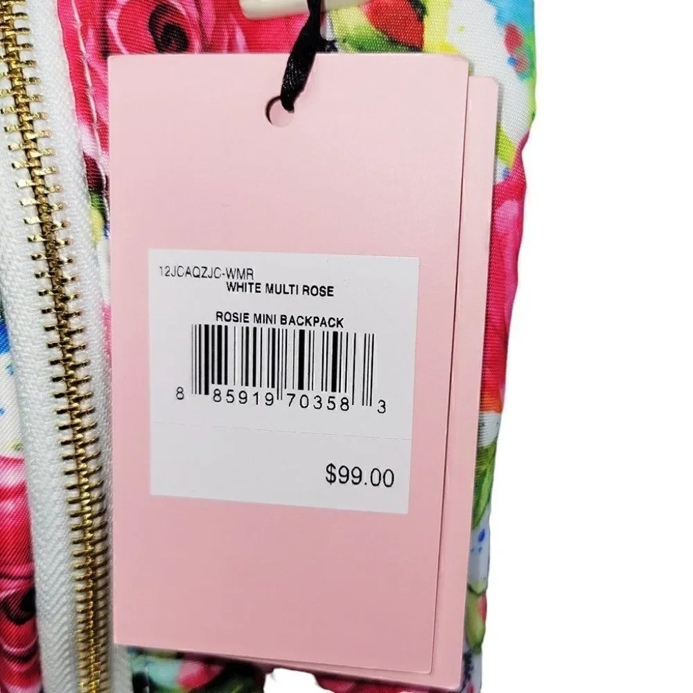 Juicy Couture colorful pink roses floral backpack NWT